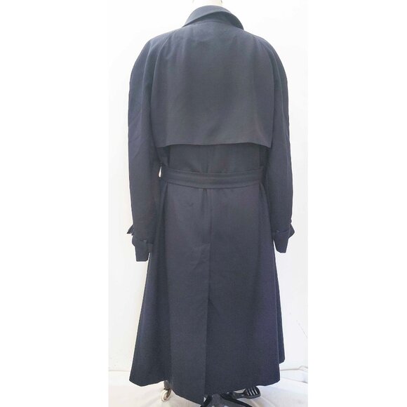CANALI Milano Men's Dark Blue Wool Trench Coat Overcoat Italy 52 R - Picture 2 of 12
